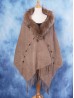 Wool Cape W/ Faux Fur and Rhinestones